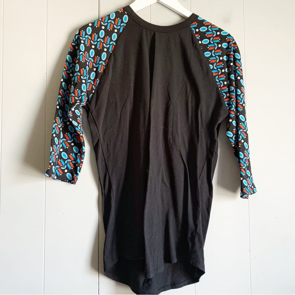 LULAROE Randy Unisex Baseball Tee Geometric L